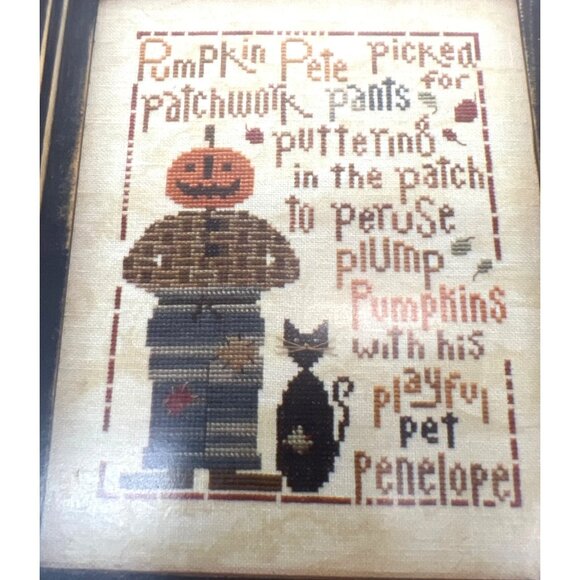 The Trilogy Pumpkin Pete Cross Stitch Kit Patchwork Pants Cat Pattern 8" x 10" - Picture 1 of 3
